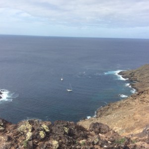 The boats look very small from up here