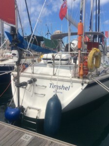 Stern to the pontoon it's a bit of a step